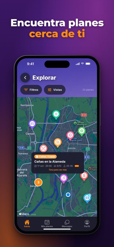 Captura de buscoPlan: Mapa de planes
