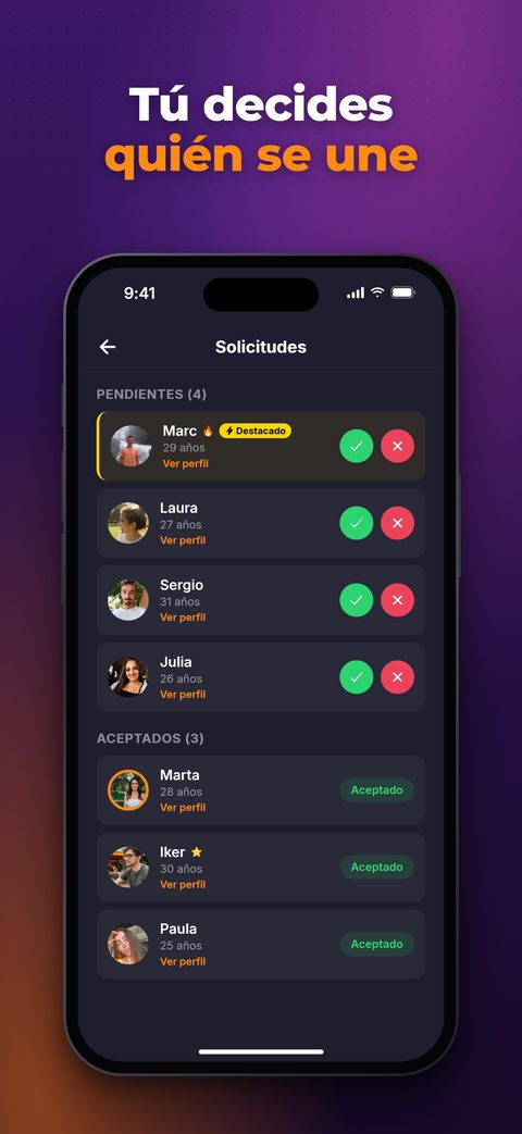Captura de buscoPlan: Solicitudes para unirse