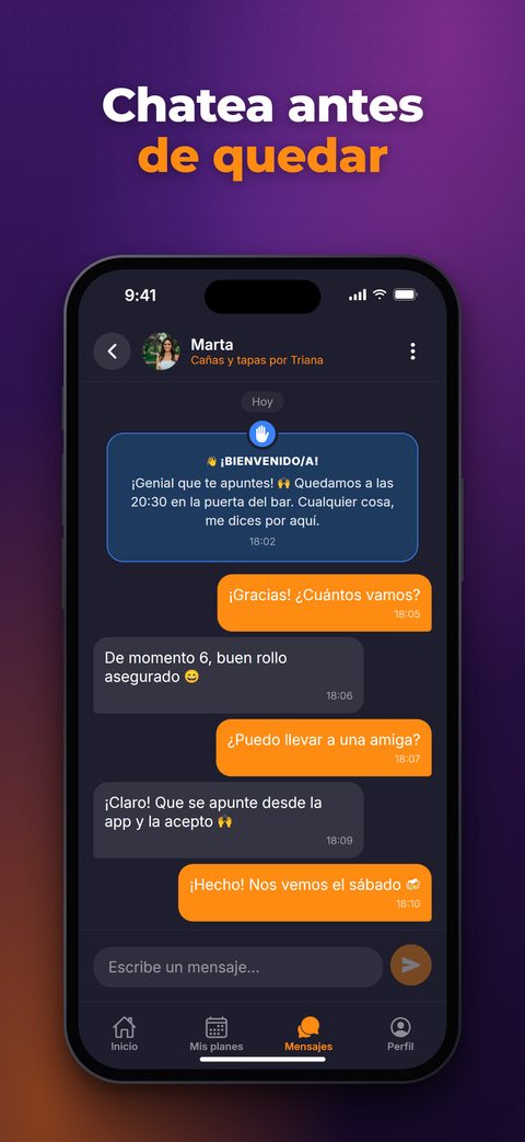 Captura de buscoPlan: Chat del plan