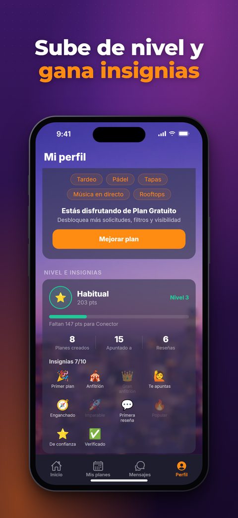 Captura de buscoPlan: Perfil